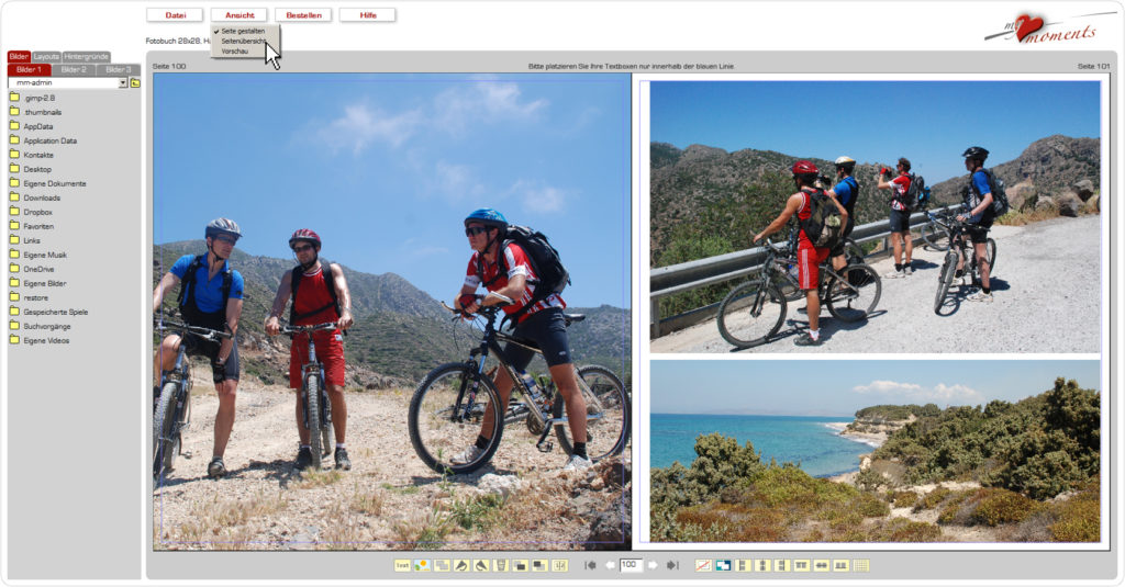 Fotobuch-Bearbeitung