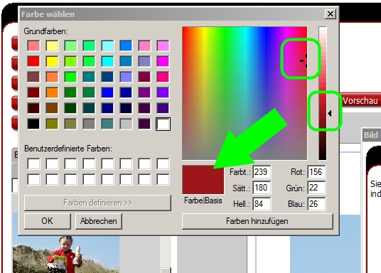 eigene Farben für Fotobuch speichern