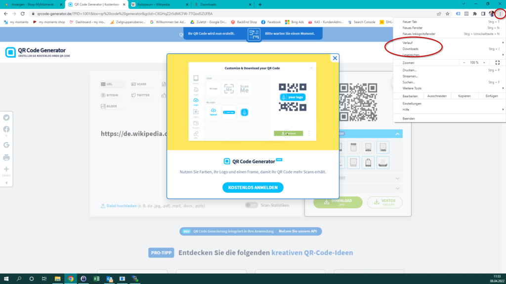 QR-Code Download-Inhalt